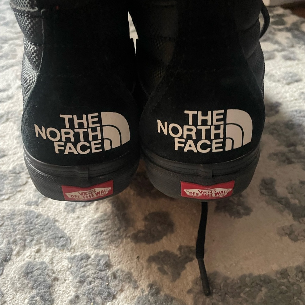 The North Face Vans Black High-Top high tread suede leather sneakers